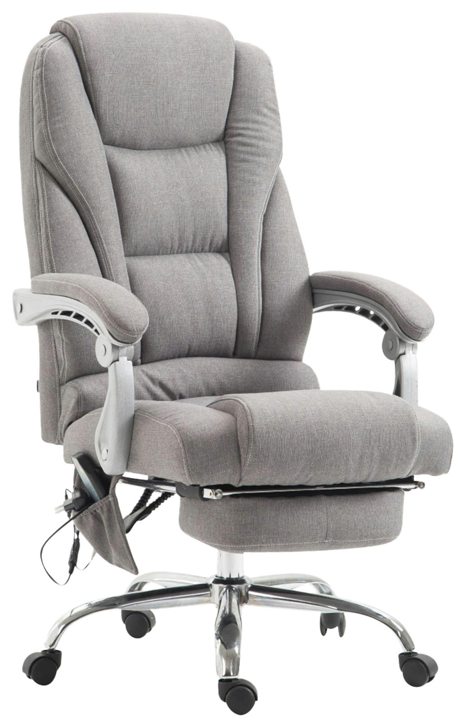 BÜROSTUHL Pacira, Stoff mit Massagefunktion Grau - Grau, Textil/Metall (68/127/64cm) - TPFLiving