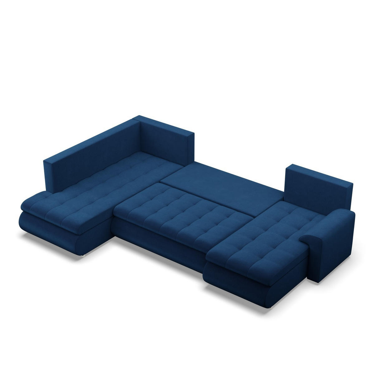 U-SOFA MIT SCHLAFFUNKTION FORESTA, Dunkelblau - Dunkelblau, Textil (300/89/200cm)
