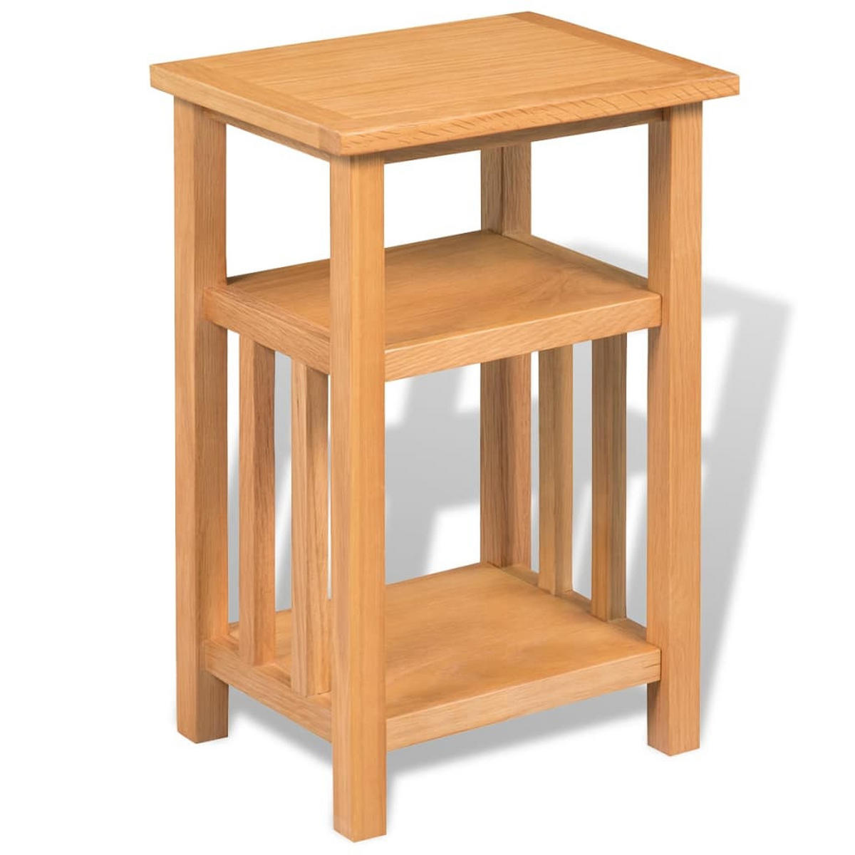BEISTELLTISCH mit Zeitungsablage 27x35x55 cm Massivholz Eiche - Braun, Holz (27/35/55cm) - furnicato
