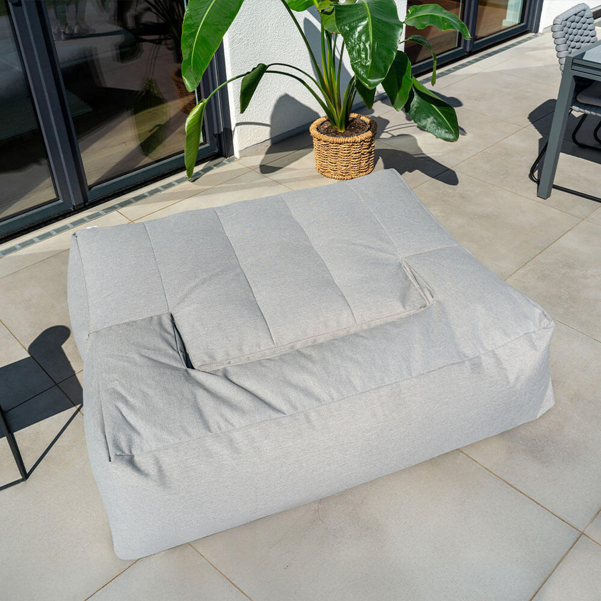 OUTDOOR Sitzsack HEAVEN - Hellgrau - Beige, Textil (152/100/76cm) - Home Deluxe