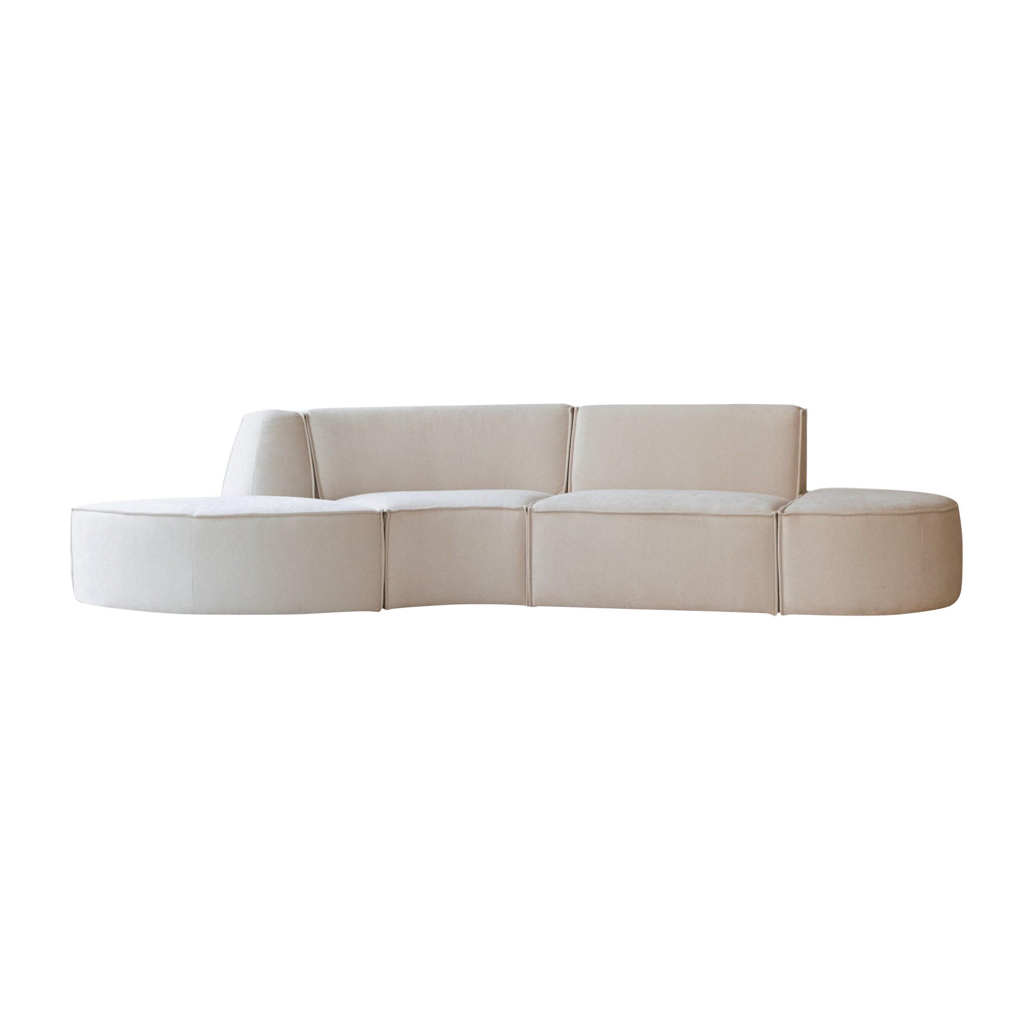 SOFA Dario Beige aus Stoff - Beige, Textil (365/75/115cm) - Tikamoon