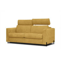 SOFA MEZO 3-Sitzer mit Schlaffunktion, gelb - Gelb/Schwarz, Holz/Textil (232/90/107cm) - Courtois Laville