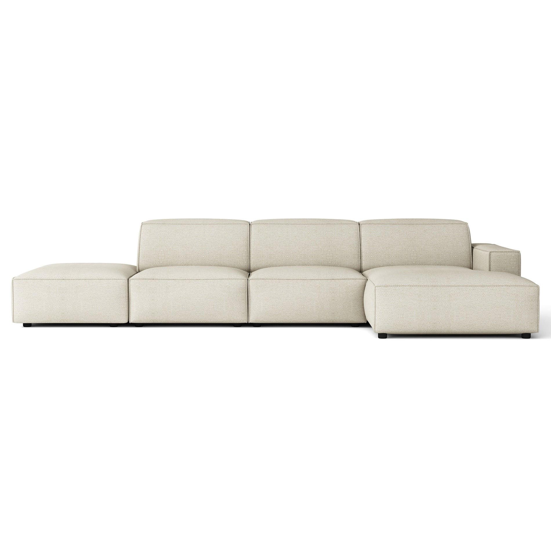 ROHOVÁ pohovka Sellmo, krémová, 344 cm - čierna/krémová, textil/plast (166/350cm) - Selsey