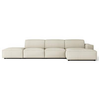 ROHOVÁ pohovka Sellmo, krémová, 344 cm - čierna/krémová, textil/plast (166/350cm) - Selsey