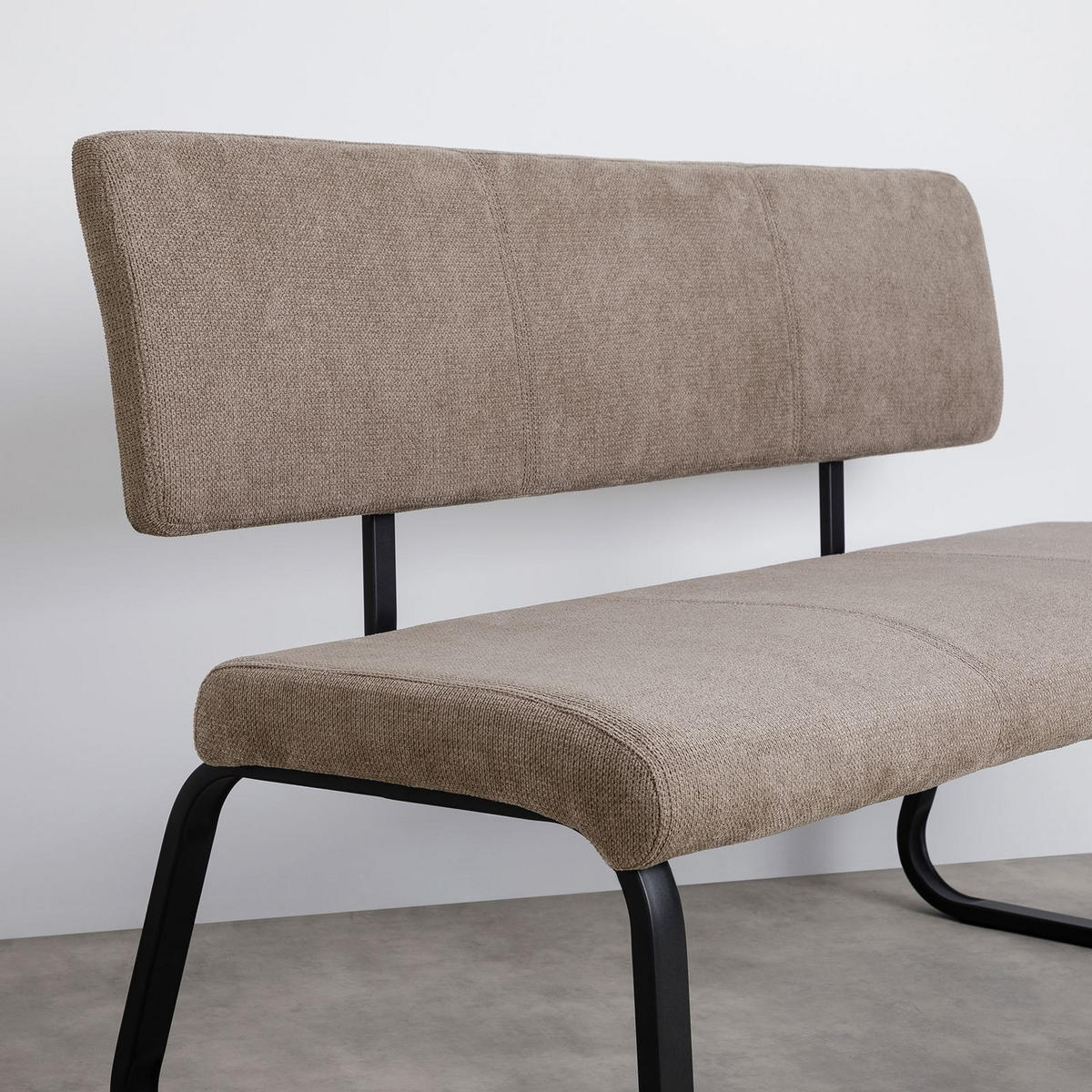 ESSZIMMERBANK VILAS - Hellbraun, Textil/Metall (135/87/56cm) - IDIMEX