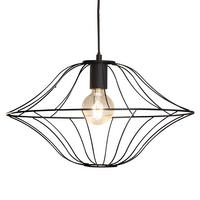 HÄNGELEUCHTE AMOS Gitteroptik Schwarz - Schwarz, Metall (26/46/150cm) - Nowa