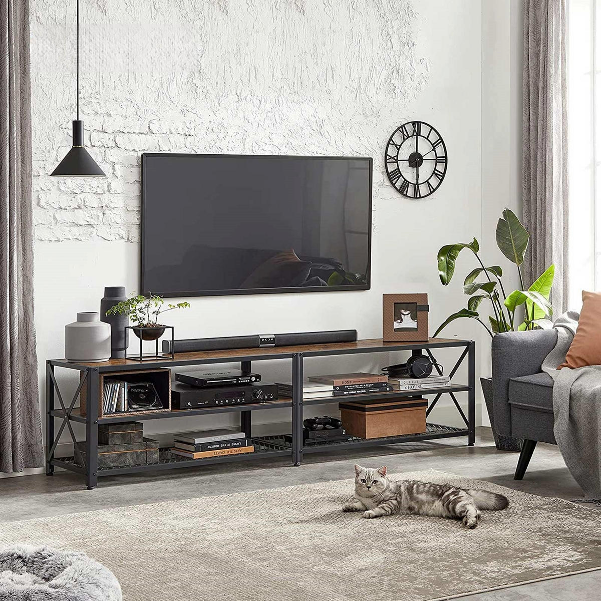 TV-SCHRANK BAMAKO - Braun, Holzwerkstoff (39/52/178cm) - Hansiro