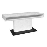 COUCHTISCH Höhenverstellbar Else 2 110x59x60 Holz Keramikoptik Weiß - Hellgrau/Schwarz, Holzwerkstoff (110/60/59cm) - 58aufmkessel