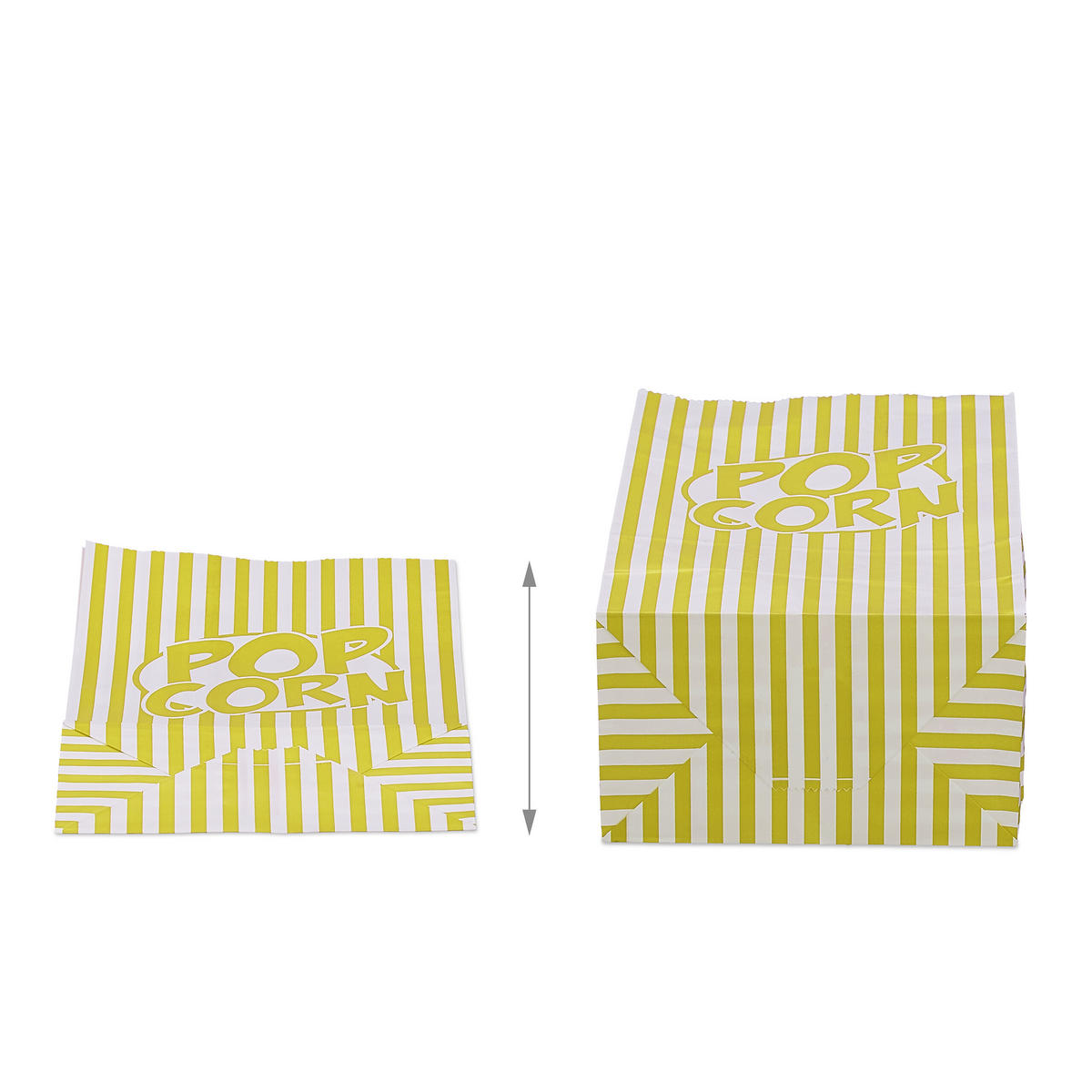 144XPOPCORNTÜTEN - Dunkelgelb, Papier (13/26/8cm) - Relaxdays