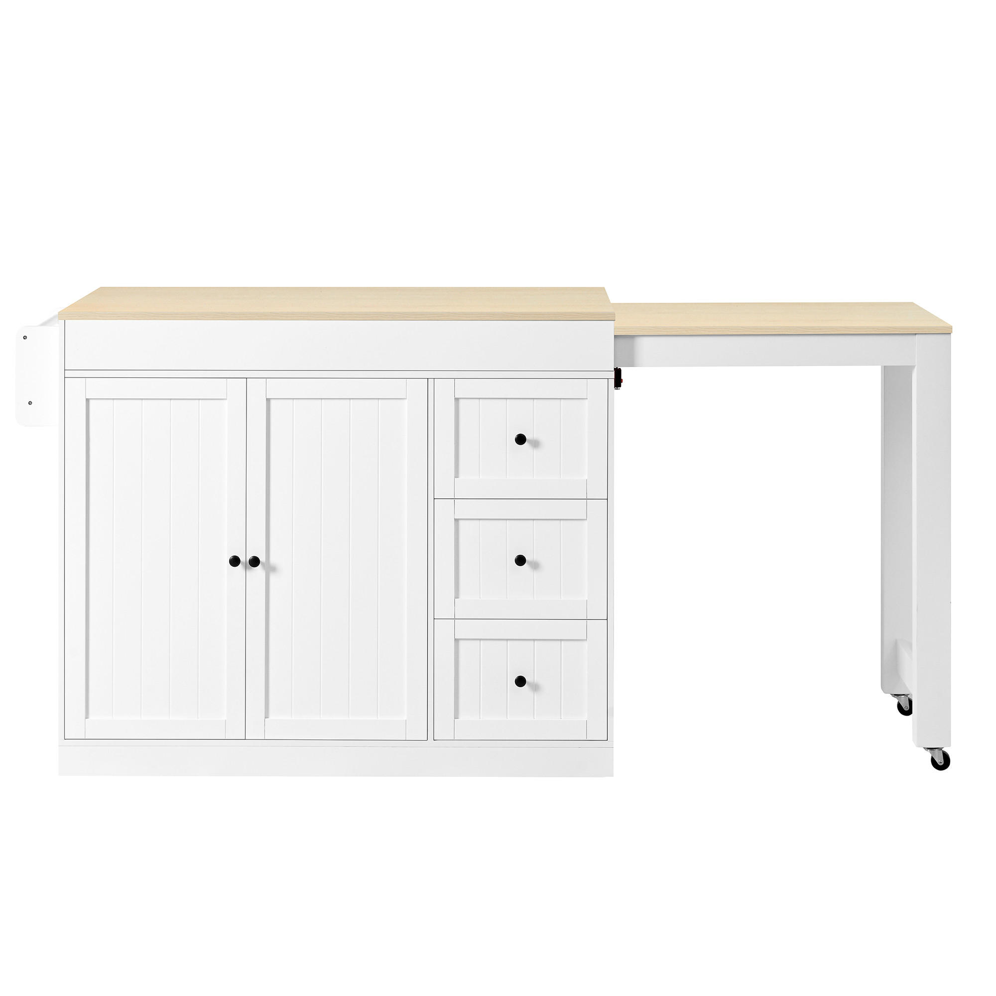 KÜCHENINSEL Weiß 186.8/45/93 cm - Weiß, Holzwerkstoff (130/93/45cm) - PANGIVO