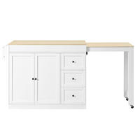 KÜCHENINSEL Weiß 186.8/45/93 cm - Weiß, Holzwerkstoff (130/93/45cm) - PANGIVO
