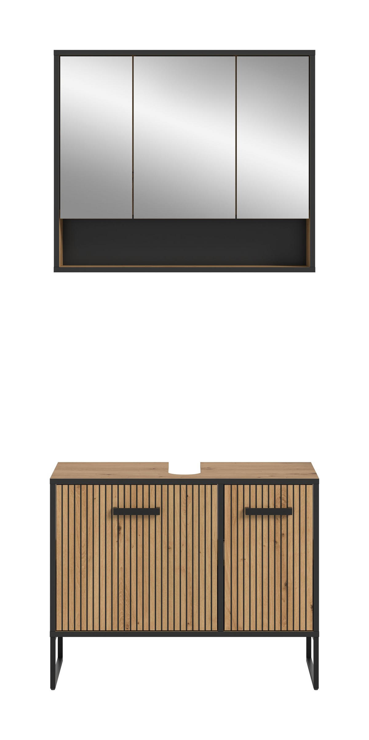 BAD-SET BAGNO 2-tlg. (B/H/T: ca. 80/192/36 cm) in Artisan Oak Nachbildung/Artisan Oak Nachbildung - Eiche Artisan, Holzwerkstoff (80/192/36cm)