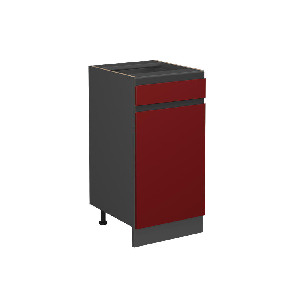 KÜCHENUNTERSCHRANK R-Line Rot 40 cm J-Shape, ohne AP - Anthrazit/Rot, Holzwerkstoff (40/81.6/46cm) - Vicco
