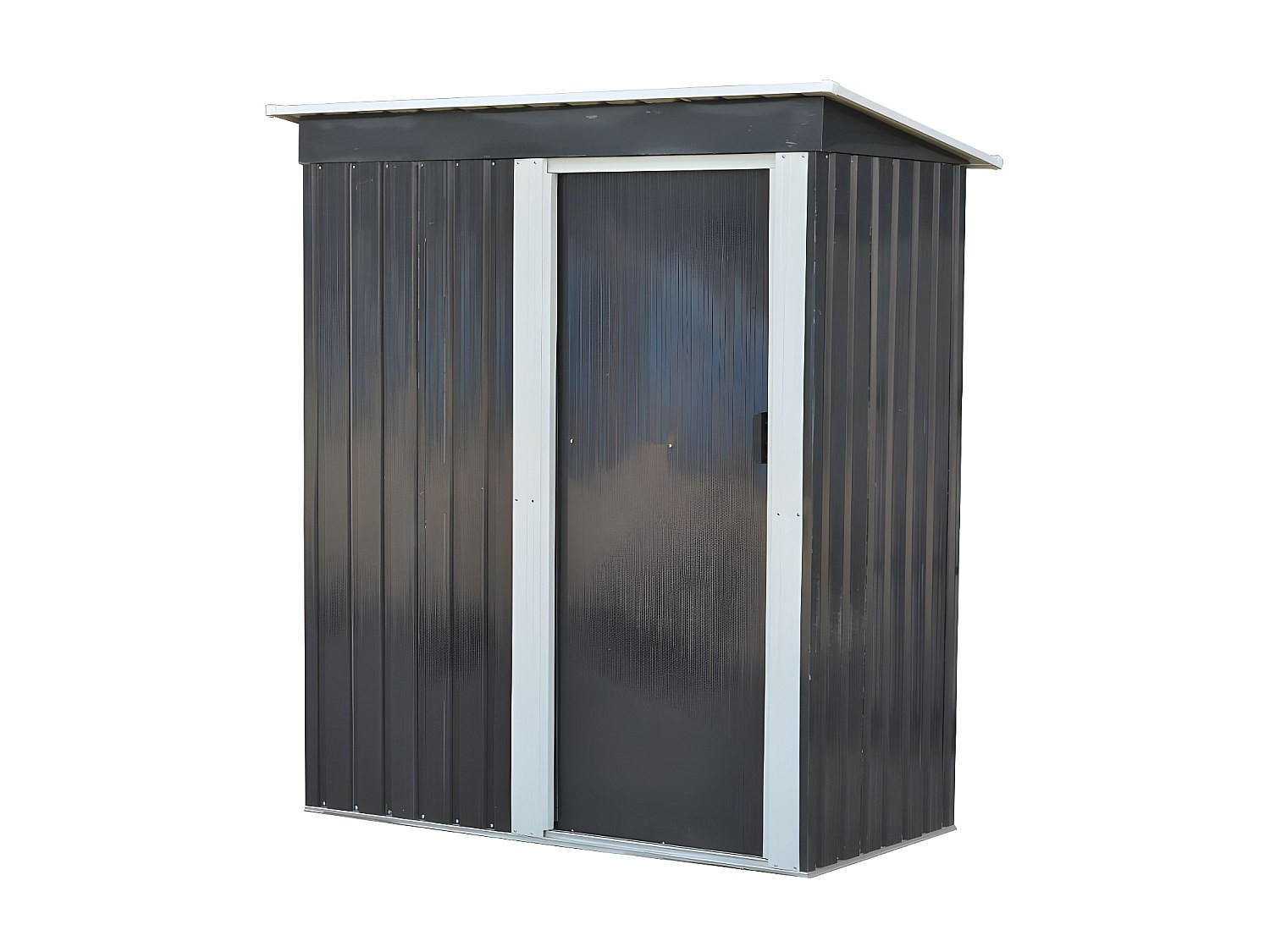 SCHREBERGARTENHAUS - 153 cm x 77 cm - metall - anthrazitgrau Biron - Anthrazit, Metall (153/168/77cm) - Vente-Unique