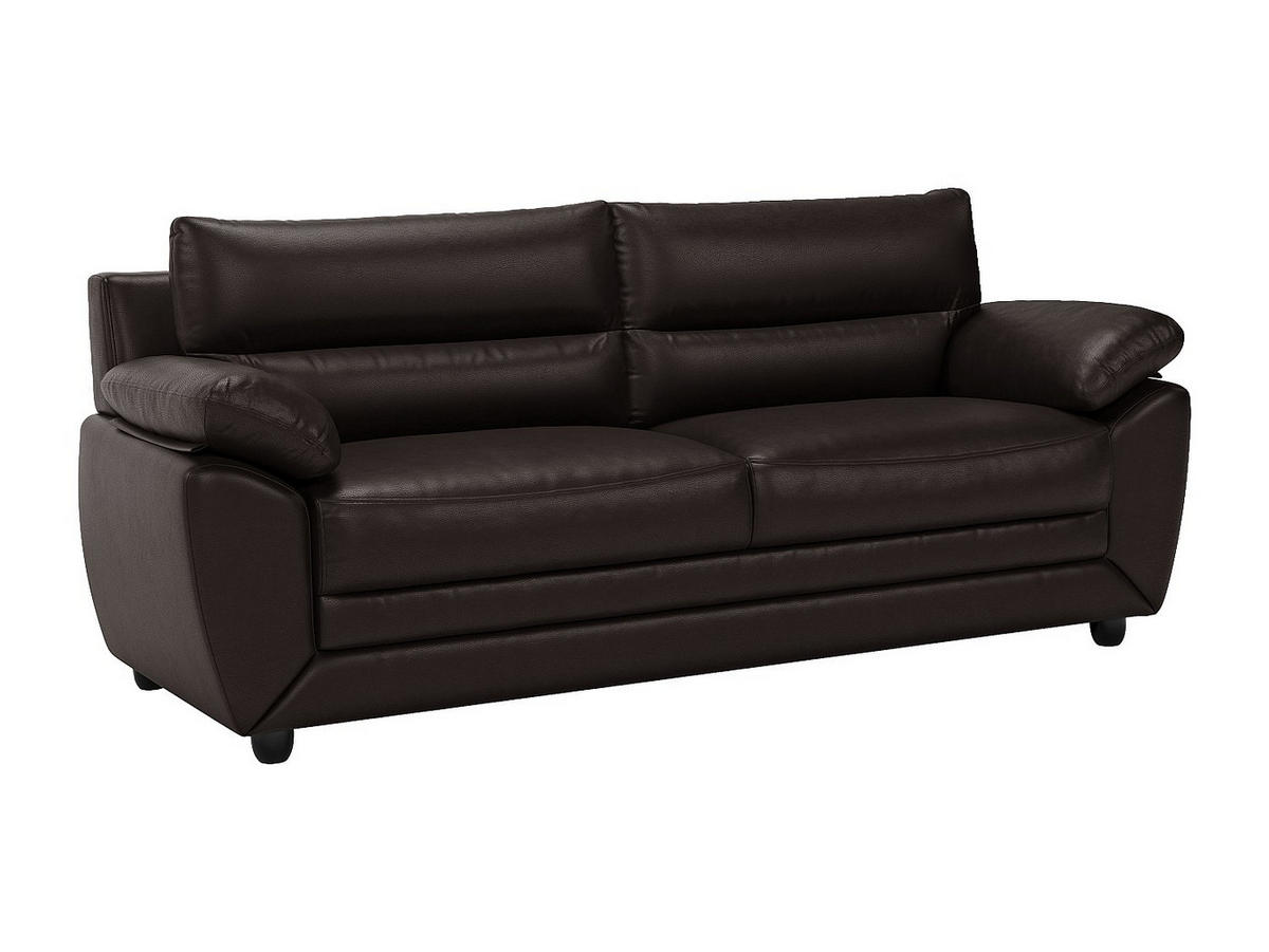 SOFA 3-Sitzer - Kunstleder - Braun - MANOA - Braun, Leder (201/88/82cm) - Vente-Unique