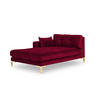 CHAISELONGUE links Mamaia aus Samt rot - Rot, Textil (102/75/185cm) - Micadoni