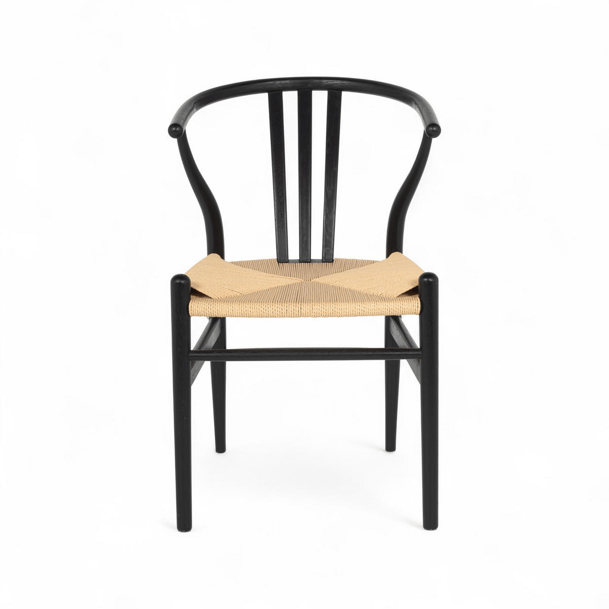 STUHL-SET 2 Stück in Rattan / Eiche Schwarz - Schwarz, Holz/Papier (52/78/58cm) - Furnhouse