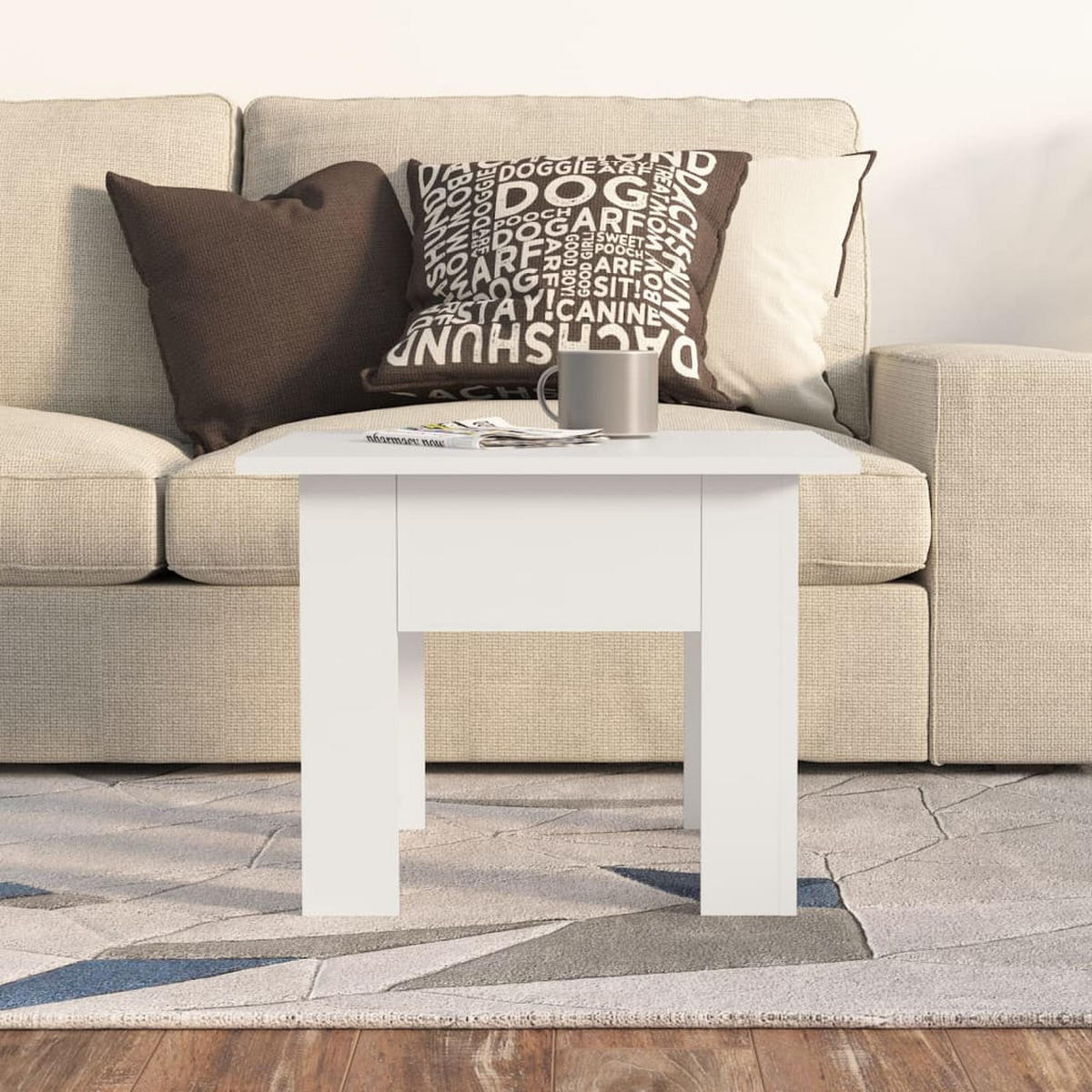 COUCHTISCH Weiß 55x55x42 cm Holzwerkstoff - Weiß, Holzwerkstoff (55/55/42cm) - furnicato