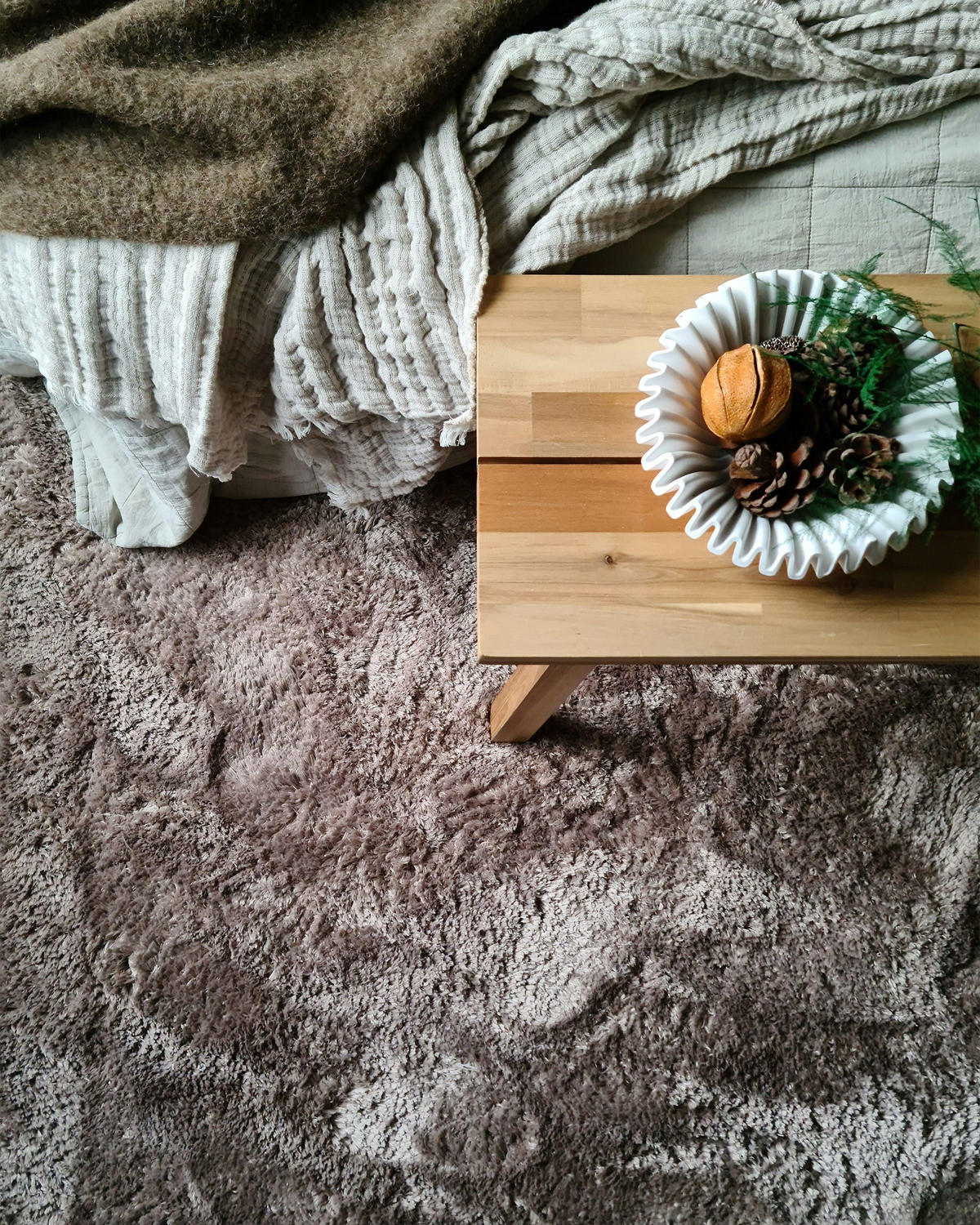 SHAGGY-TEPPICH Evren 200/200 cm - Braun, Kunststoff (200/200cm) - Beliani