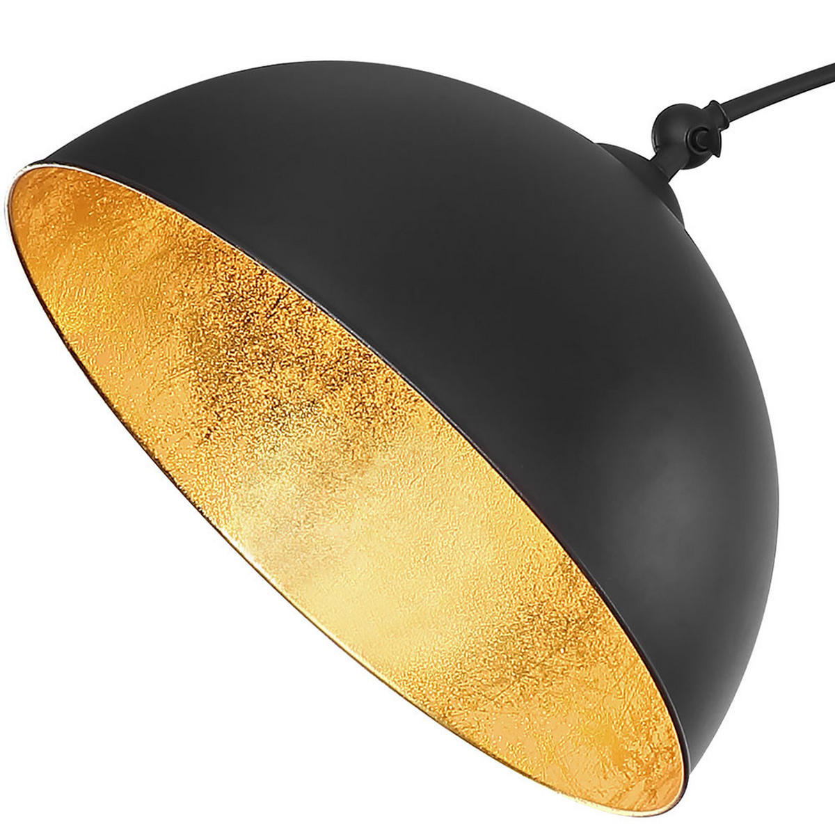 LED STEHLEUCHTE Blattgold Schwarz Matt - Schwarz, Metall (115/45/182cm) - Globo Lighting