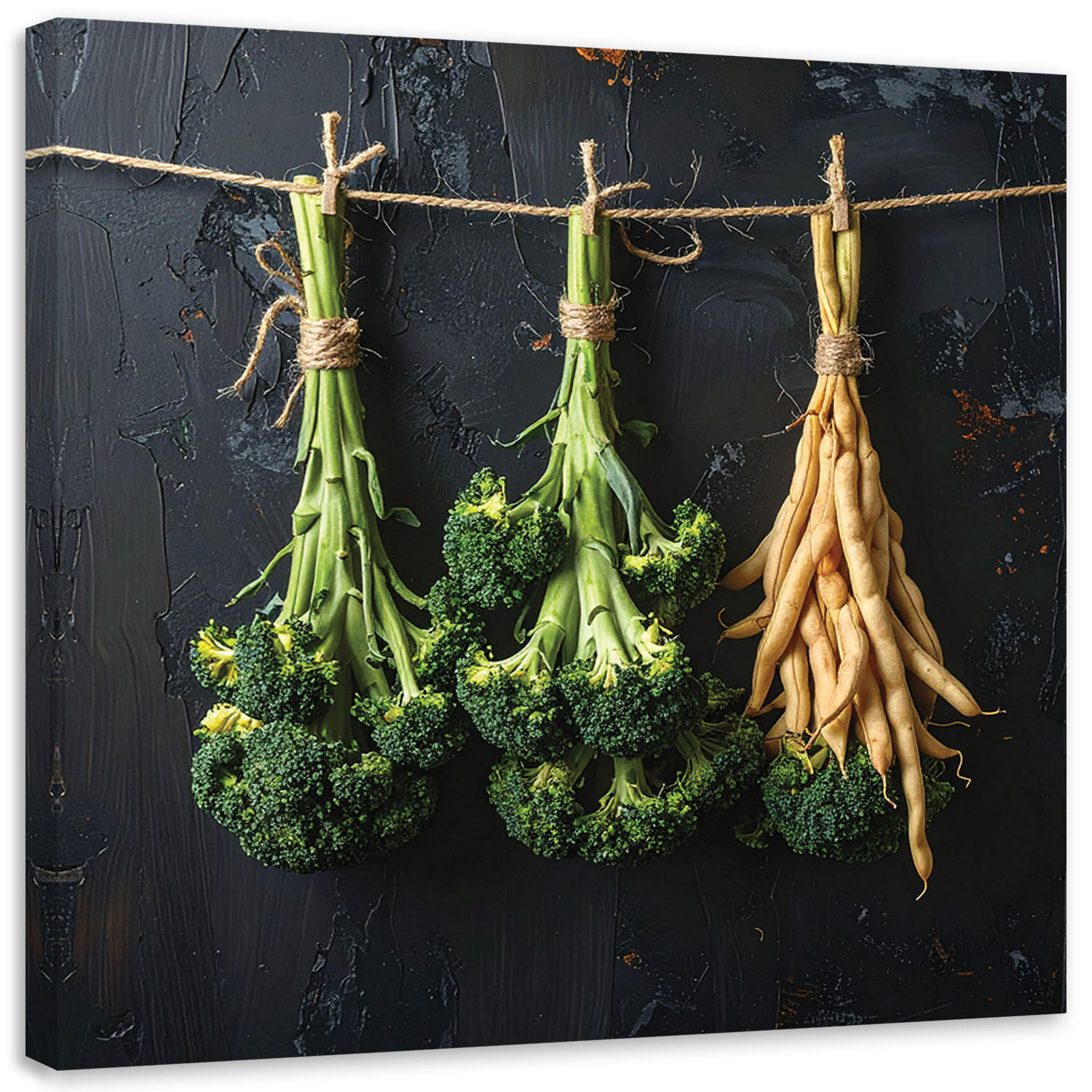 LEINWANDBILD Essen & Trinken 60x60cm - Grün, Textil (60/60cm) - Feeby