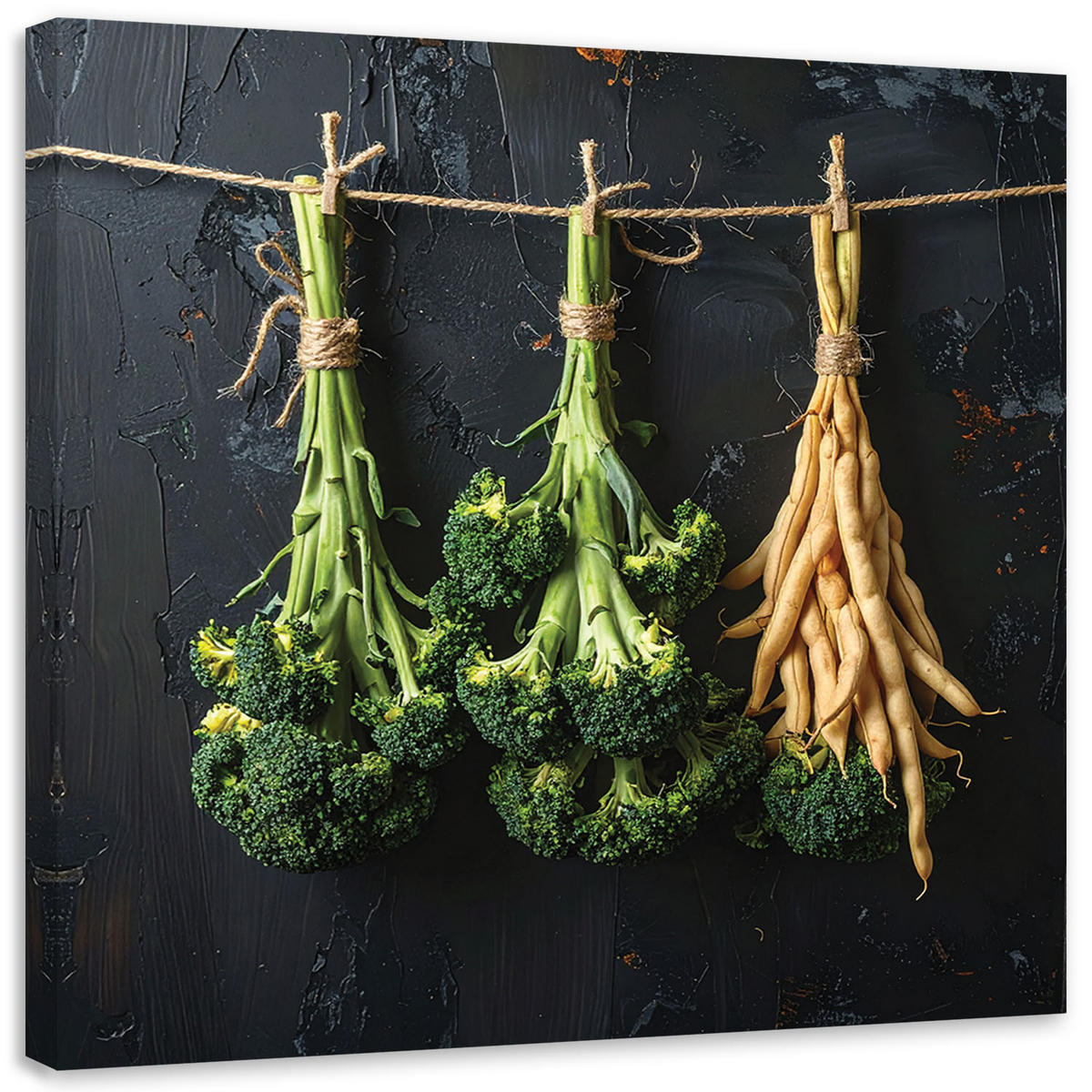 LEINWANDBILD Essen & Trinken 60x60cm - Grün, Textil (60/60cm) - Feeby