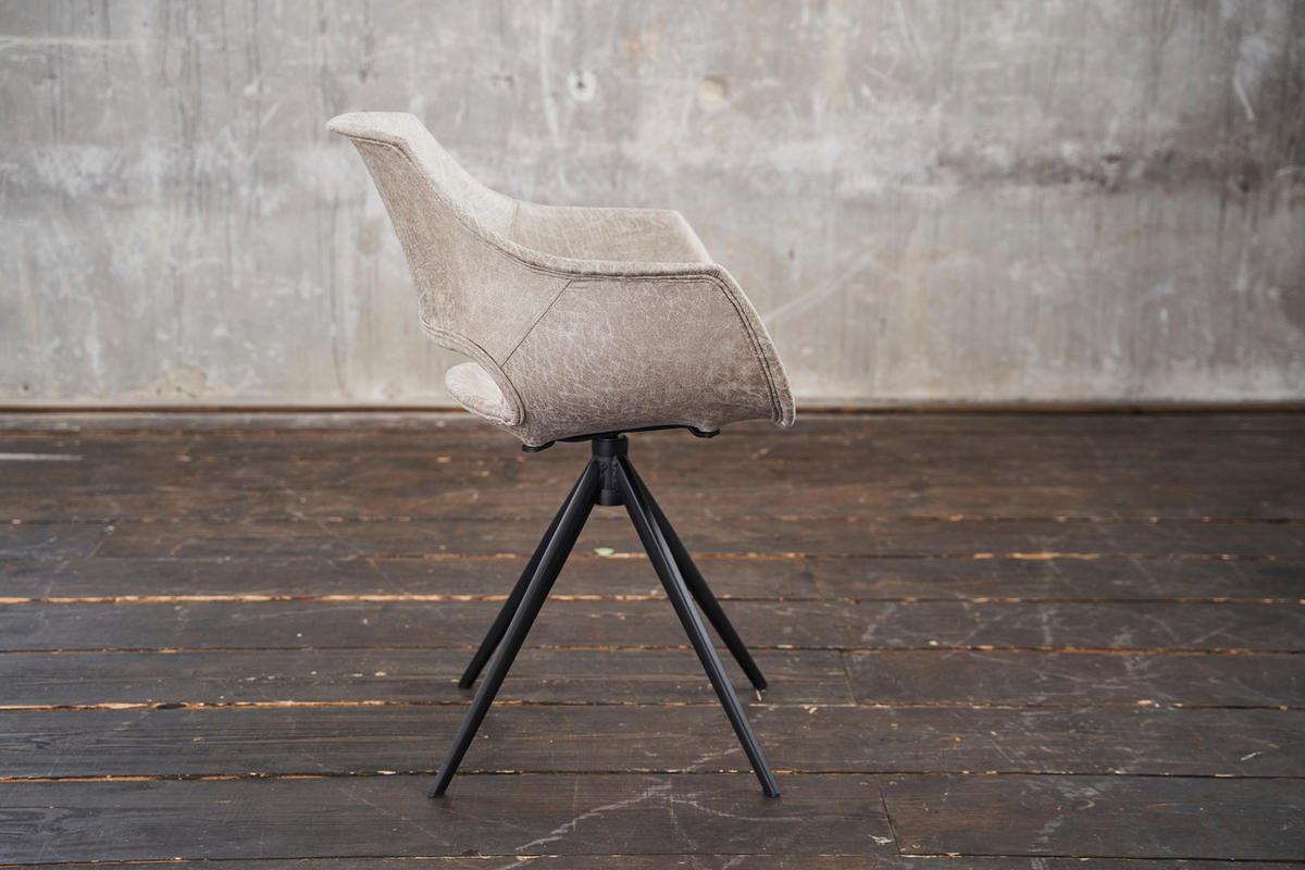DREHSTUHL ZAJA Cremeweiß Microfaser - Creme, Textil (57/85/59cm) - KAWOLA