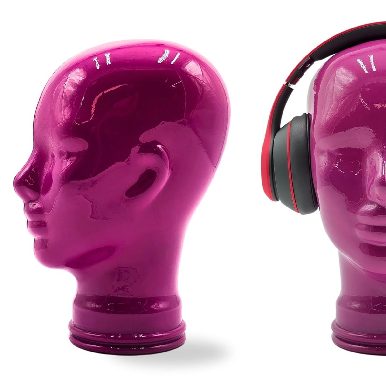 KOPFHÖRERSTÄNDER DYLAN Glas OP2 pink - Pink, Glas (21/29/21cm) - DESIGN DELIGHTS