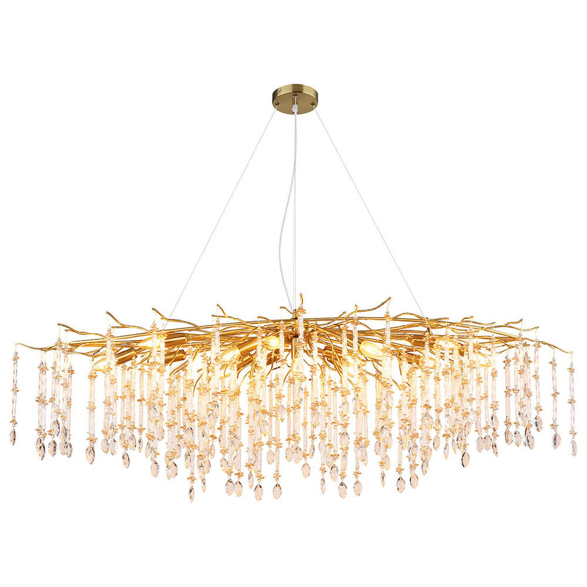 KRONLEUCHTER GLORIA 14 flammig gold - Goldfarben, Glas (150/60/120cm) - Globo Lighting