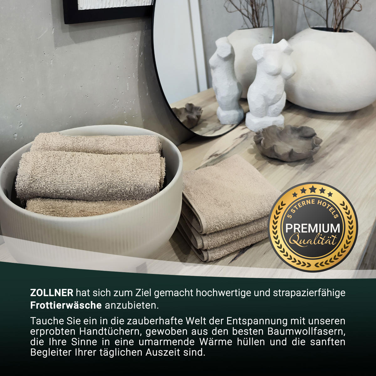 SEIFTÜCHER, 10er-Set, 30x30 cm, 100% Baumwolle, Braun - Cappuccino, Textil (30/30cm) - Zollner