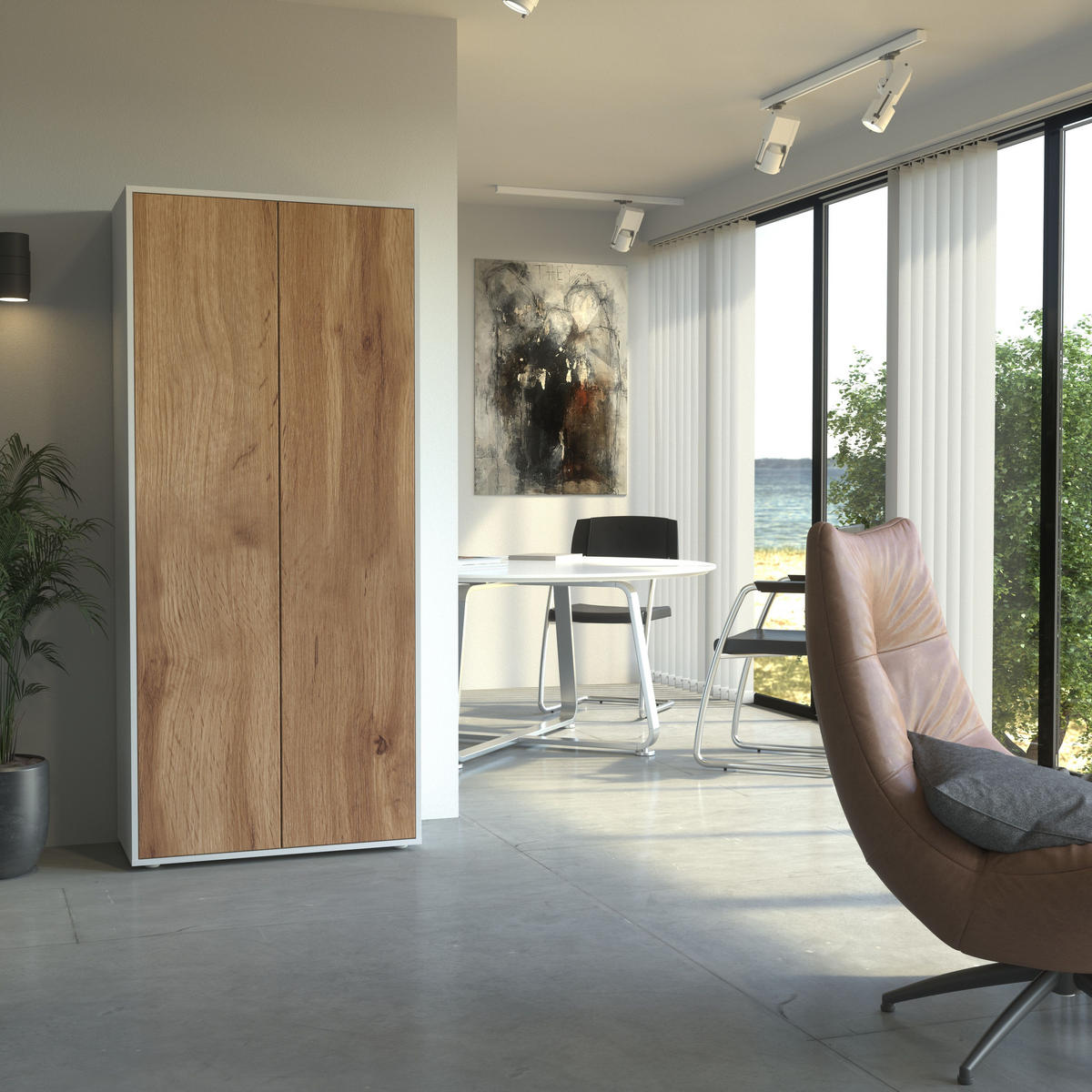 AKTENSCHRANK Amira T00 Eiche Wotan 180/80/40 cm - Eiche Wotan, Holzwerkstoff (80/180/40cm) - SIMPLYFURN