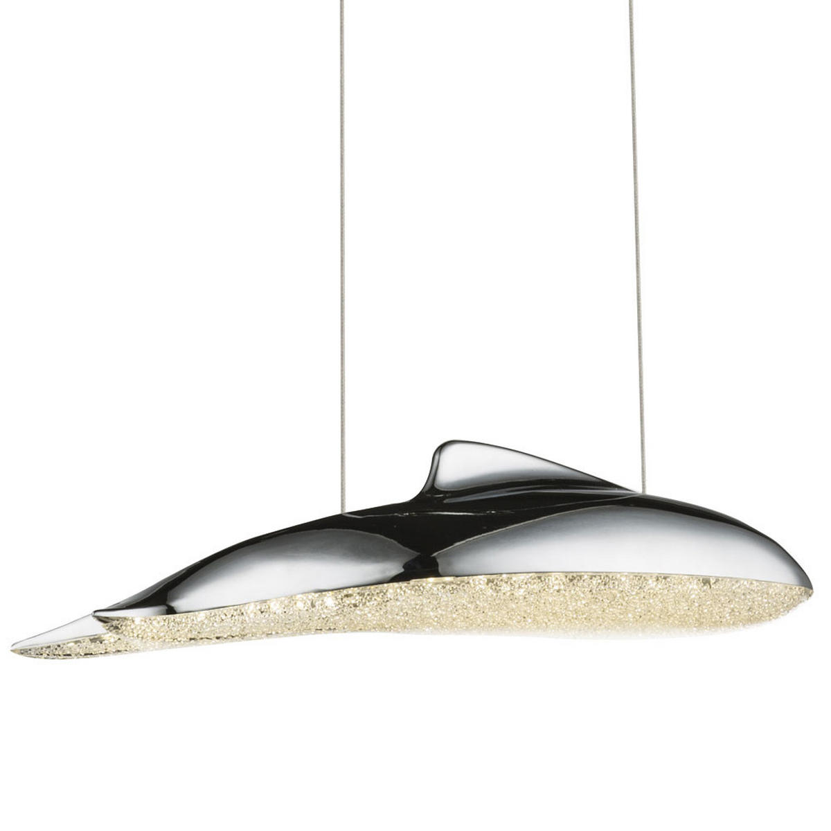 LED HÄNGELEUCHTE Kristalloptik Chrom Silber - Silberfarben, Metall (36/15/120cm) - Globo Lighting