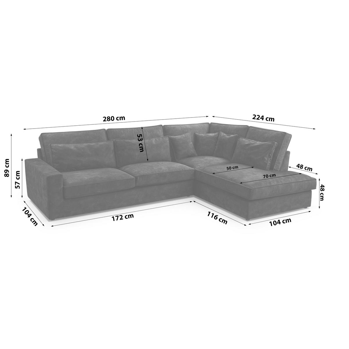 ECKSOFA Eckcouch Monica mini L-form, Dunkelgrau - Dunkelgrau, Textil (224/280cm) - Fedve