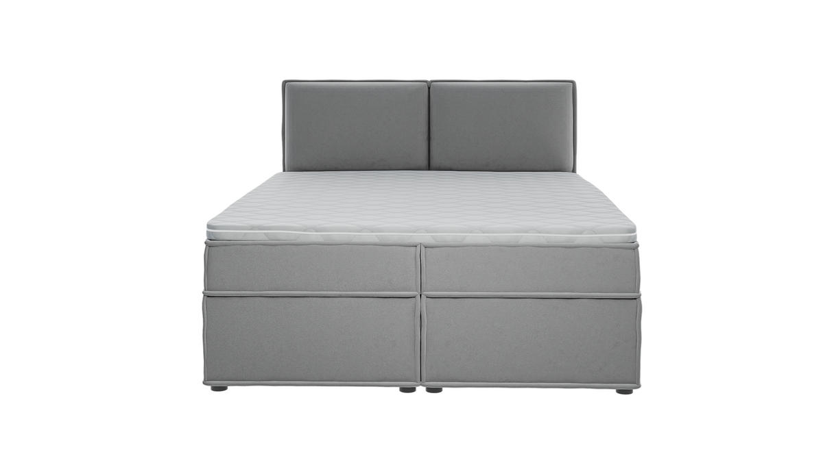 BOXBETT Eclipse 160/200 cm Grau Luxusmicrofaser - Schwarz/Grau, Holz/Kunststoff (160/200cm) - S-Style Möbel