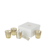 DUFTKERZE M-CHIC - Glas - Champagner - 21 Std. - 4er set - Champagner, Glas (6.5/7.5cm) - J-Line