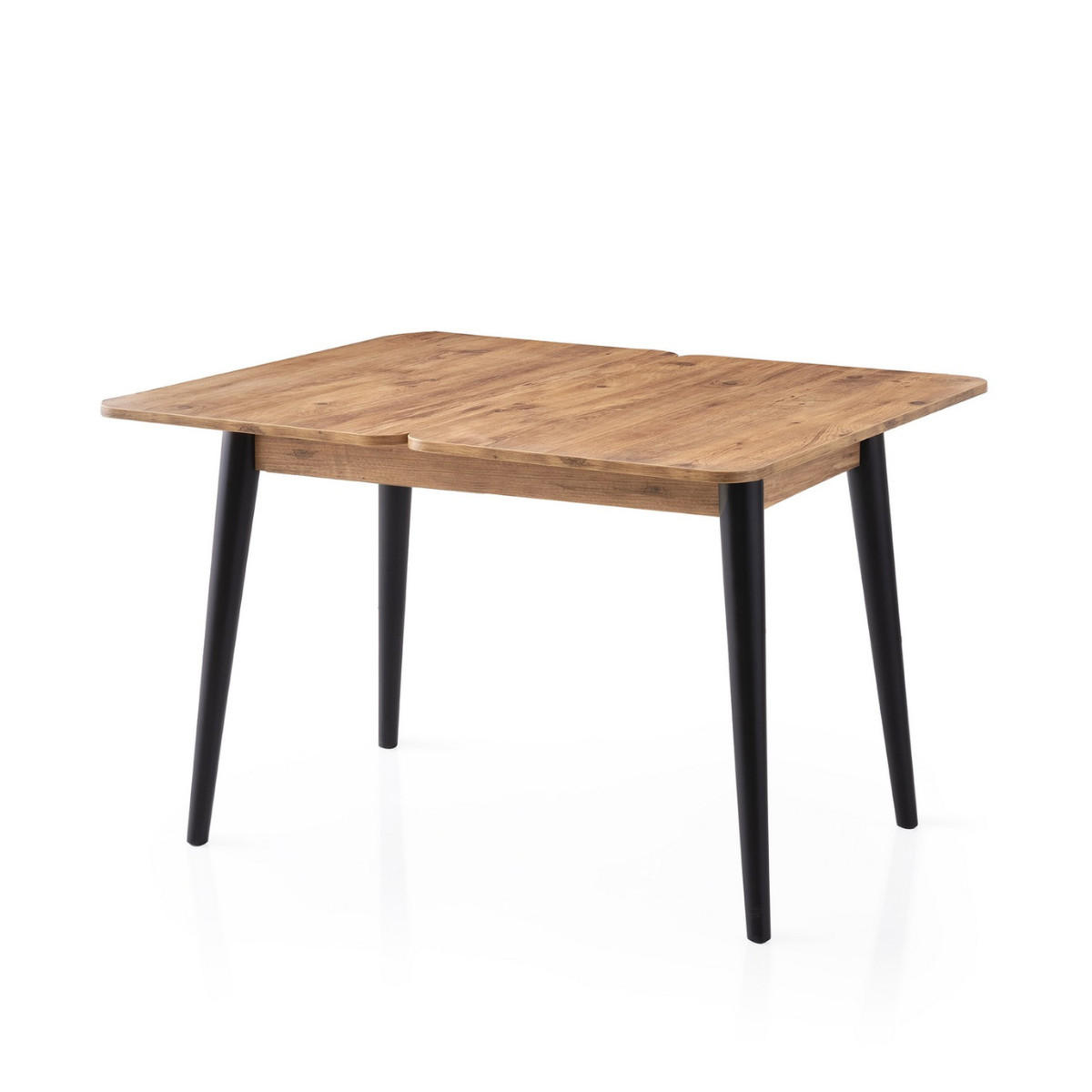 TISCH dekor atlantik-kiefer und schwarz - dolunay 100/60/75 cm - Eschefarben, Holzwerkstoff (65/60/75cm) - Calicosy