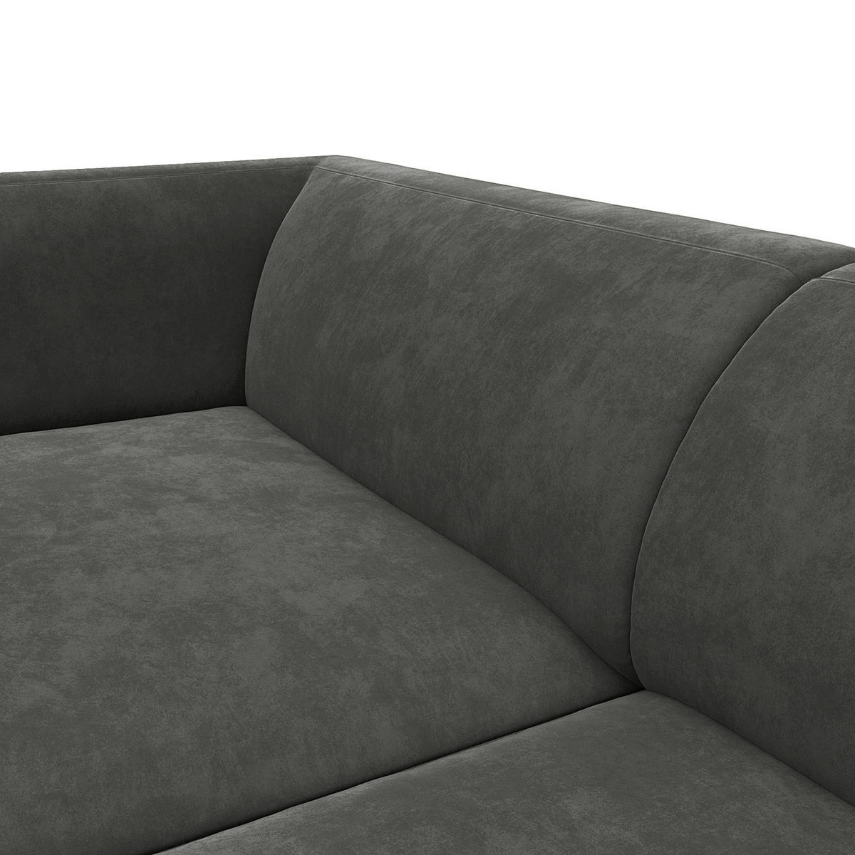 1,5-SITZER ECKSOFA mit Longchair - Schwarz/Grün, Textil/Metall (211/148cm) - home24