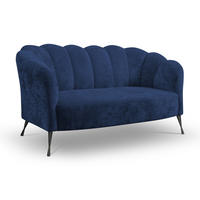 SOFA Adria 2-Sitzer 155x78x83 mit Metallfüßen - Schwarz/Dunkelblau, Holz/Textil (155/78/83cm) - Ravio