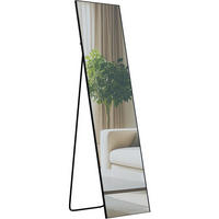 STANDSPIEGEL eckig 40/3/140 cm Glas Schwarz-Matt - Schwarz, Glas (40/140/3cm) - CLP