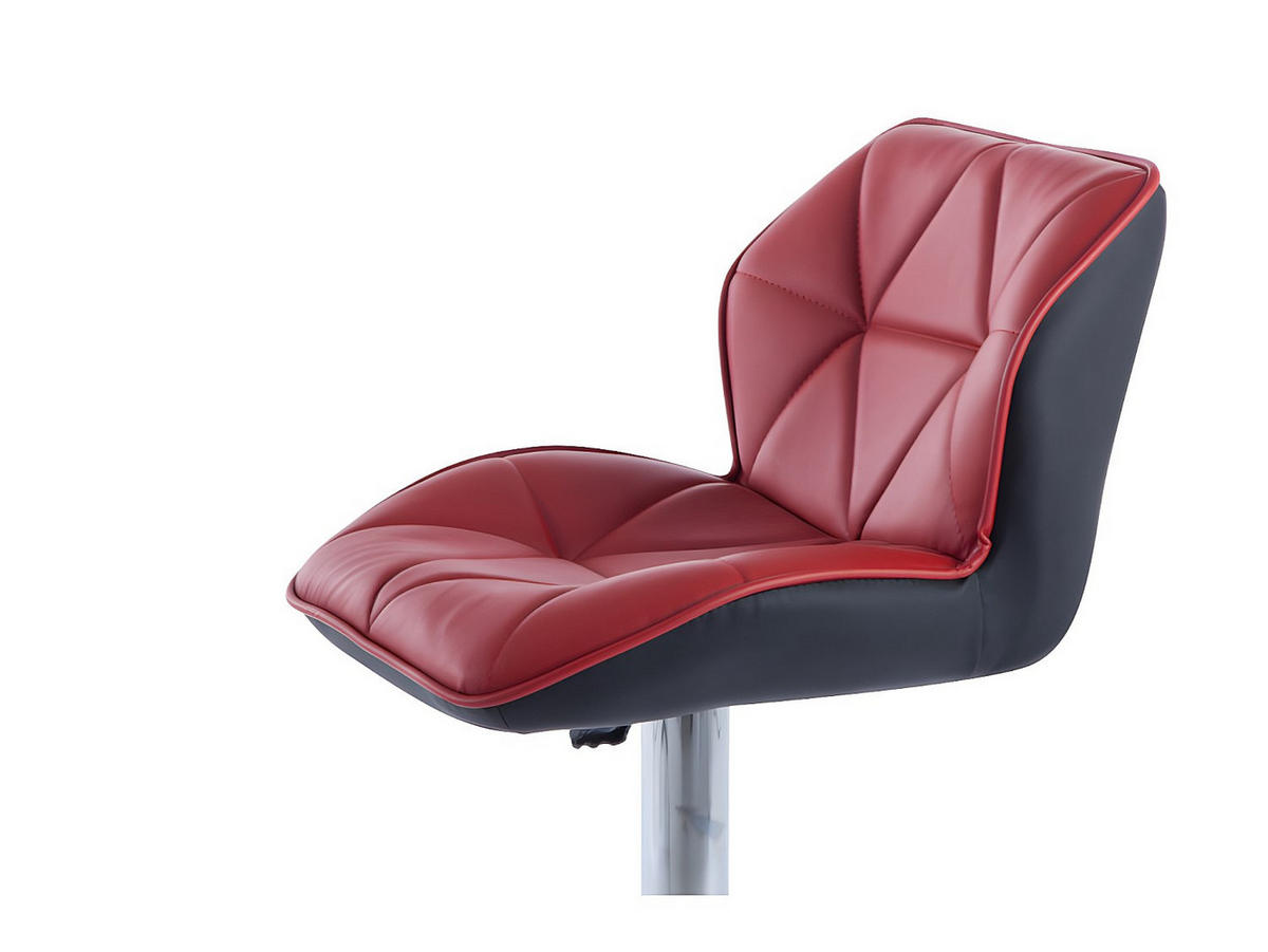 BARHOCKER - 45cm x 51cm - Kunstleder - rot - CALVIN - Rot, Leder (45/109/51cm) - Vente-Unique