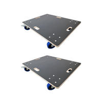 TRANSPORTROLLER mit 4 Rollen 2 Stück 16x80x60cm Traglast 800kg Siebdruck Holzplatte Schwarz - Schwarz, Metall (60/80/16cm) - PROREGAL