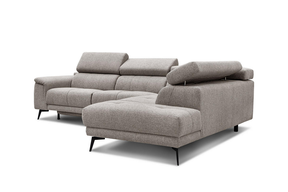 ECKSOFA FIERO 5-Sitzer mit 1 Relaxfunktion, taupe - Taupe, Holzwerkstoff/Textil (290/228cm) - Courtois Laville
