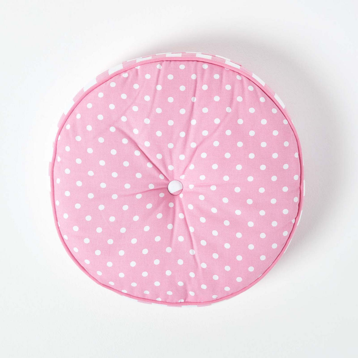 BODENKISSEN rosa, Punkte & Streifen ? 43/7 cm - Rosa, Textil (43/43/7cm) - Homescapes