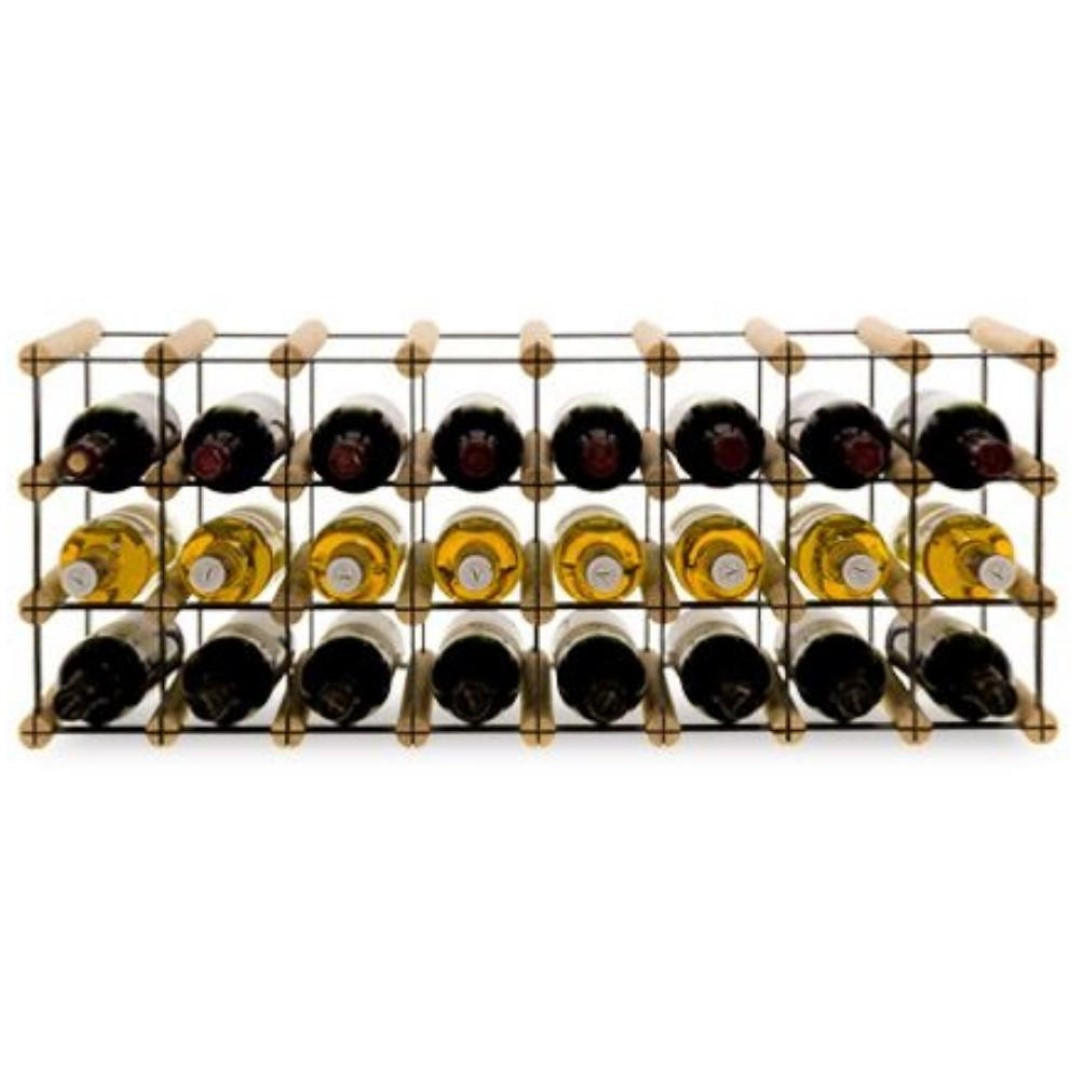 WEINREGAL Vinotega Mod Metal 32,5x82,5x24,5 cm 8x3 Flaschen Massives Kiefernholz Natur - Naturfarben, Holz (82.5/32.5/24.5cm) - PROREGAL