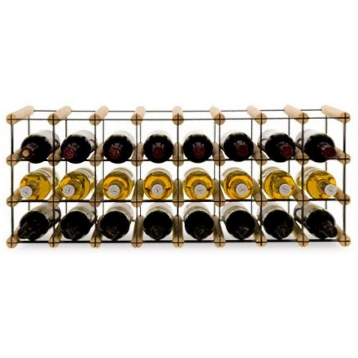 WEINREGAL Vinotega Mod Metal 32,5x82,5x24,5 cm 8x3 Flaschen Massives Kiefernholz Natur - Naturfarben, Holz (82.5/32.5/24.5cm) - PROREGAL