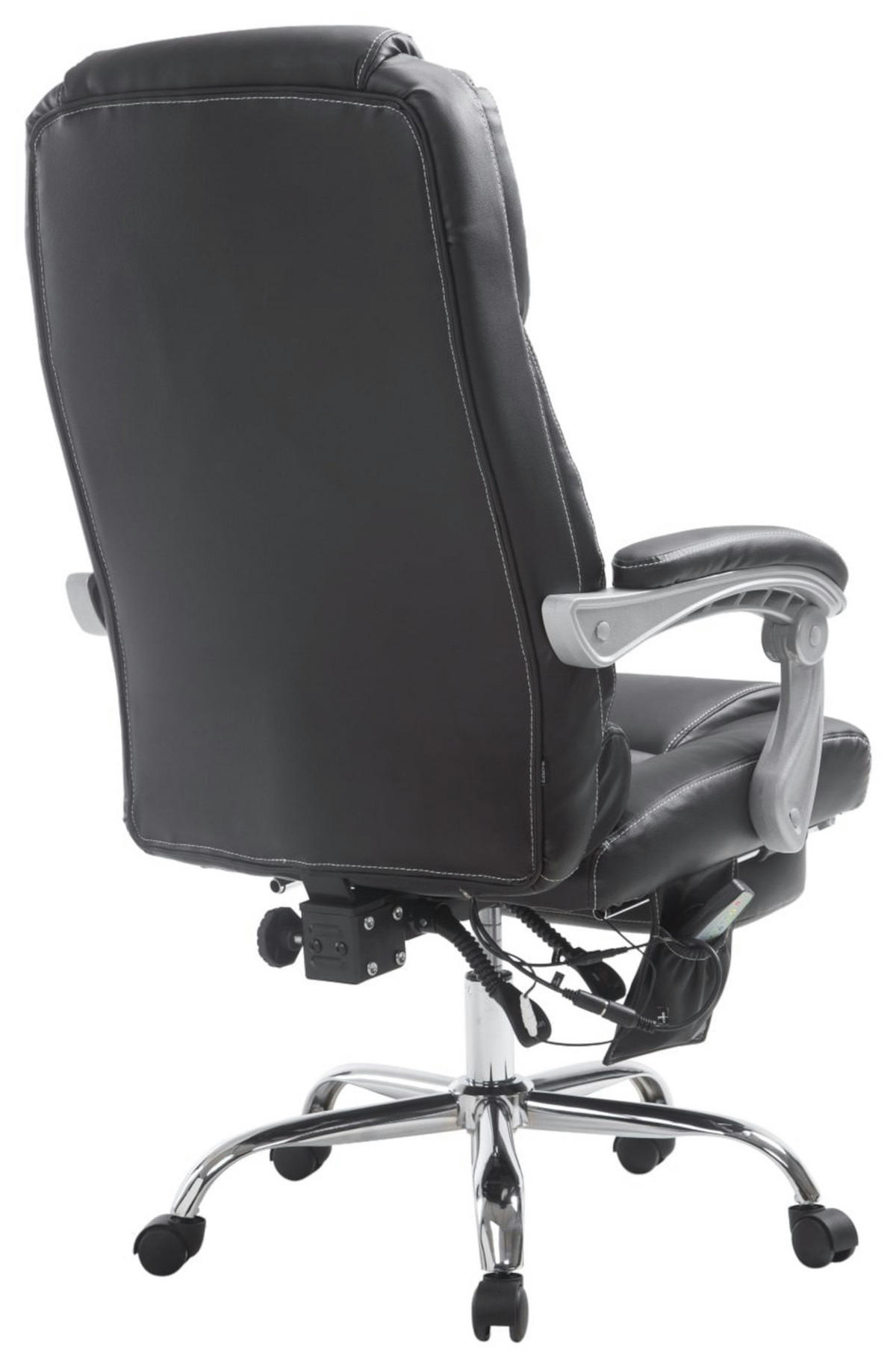 BÜROSTUHL Pacira, Kunstleder mit Massagefunktion Schwarz - Schwarz, Textil/Metall (68/127/64cm) - TPFLiving