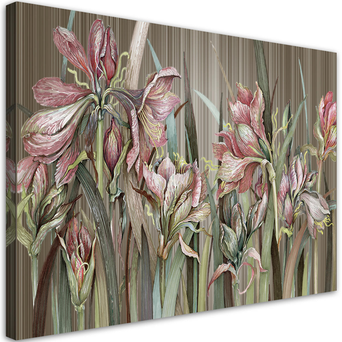 WANDBILD iris blumen - Braun, Textil (60/40cm) - Feeby