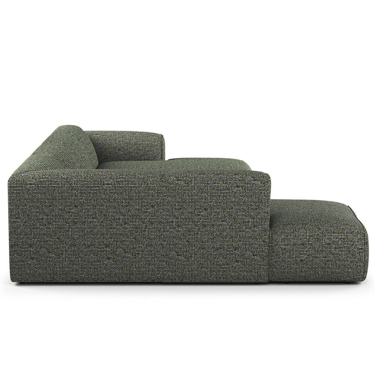 WOHNLANDSCHAFT mit Longchair - Schwarz/Grün, Kunststoff/Textil (325/71/235cm) - home24