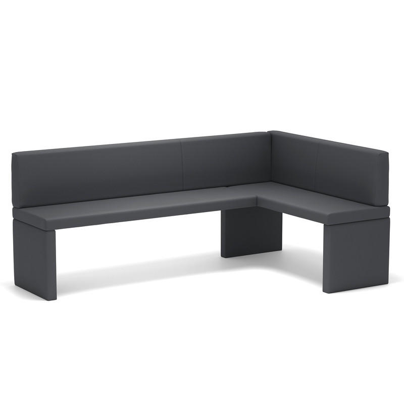 ECKBANK rechts OWEN Kunstleder, 128/168 cm Dunkelgrau - Dunkelgrau, Holz/Kunststoff (128/168cm) - Idohome