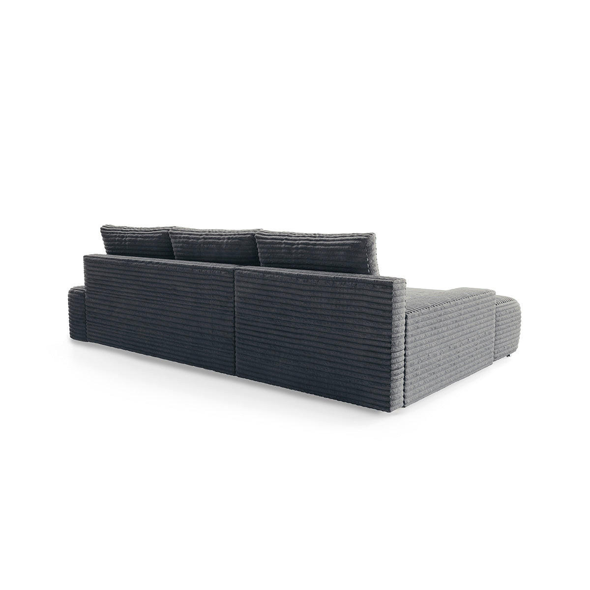 ECKSOFA Ivana 3 Sitzplätze Dunkelgrau - Grau, Holz (265/172cm) - Petits-meubles